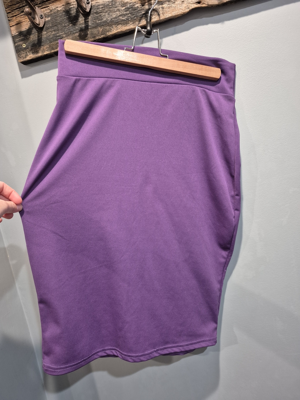 Purple Women's High Waisted Stretch Pencil Skirt